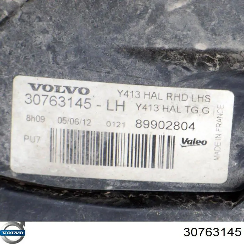 Левая фара 30763145 Volvo