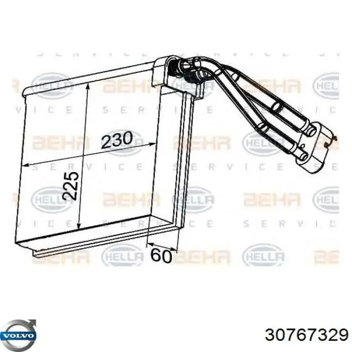 Радиатор испарителя кондиционера Volvo 30767329 цена, от 74.86 USD