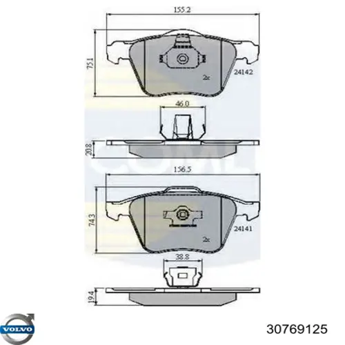 Колодки Volvo 30769125 цена, от 31.08 USD