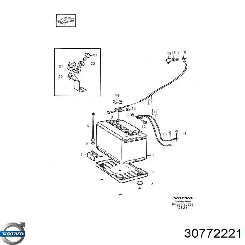 Купить Аккумулятор Volvo (30772221)