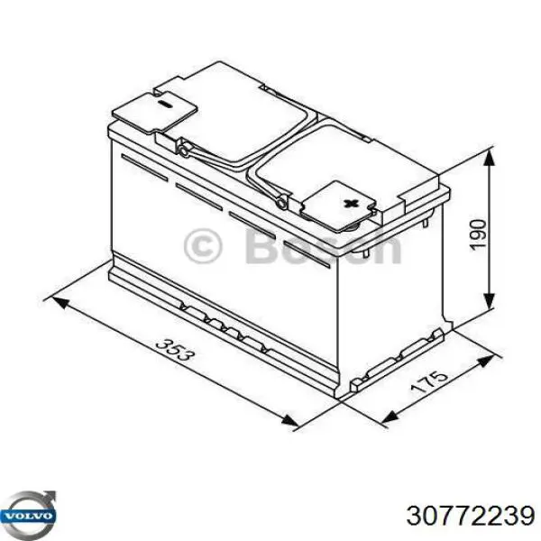 Аккумулятор 30772239 Volvo