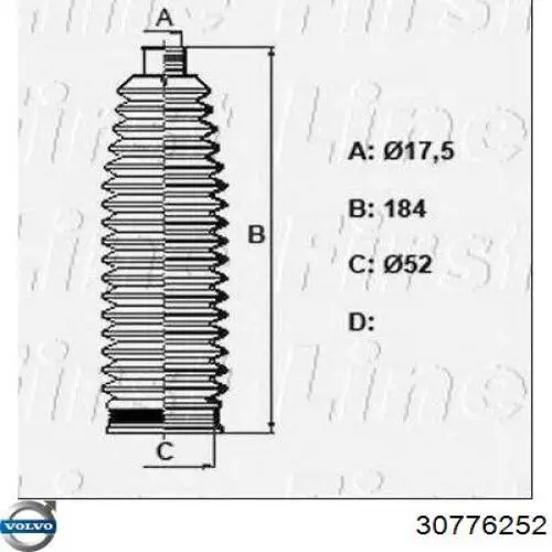 Пыльник тяги Volvo 30776252 цена, от 13.73 USD