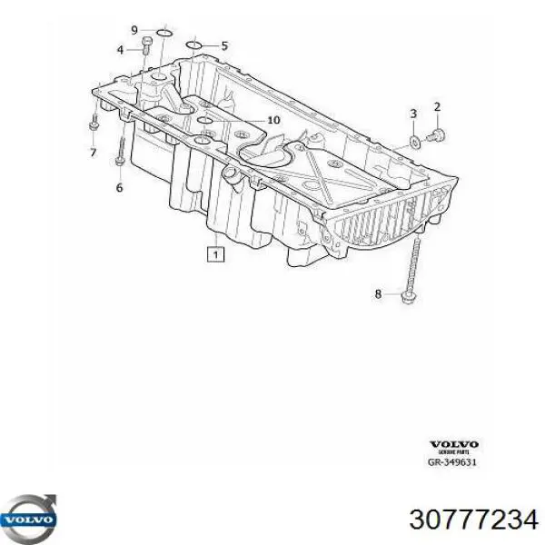 Масляный поддон двигателя Volvo 30777234 цена, от 178.27 USD