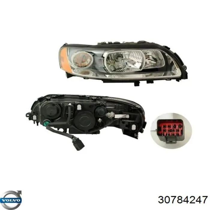 Левая фара 30784247 Volvo
