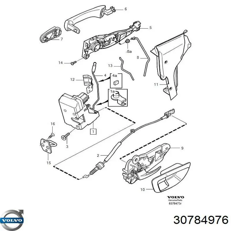 30784976 Volvo fecho da porta dianteira esquerda