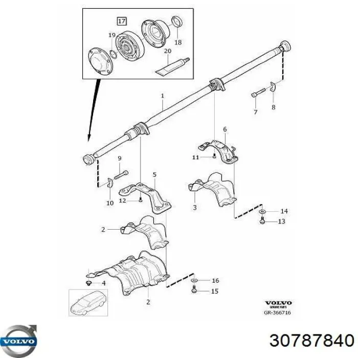 Купить 30787840 Volvo Кардан задний