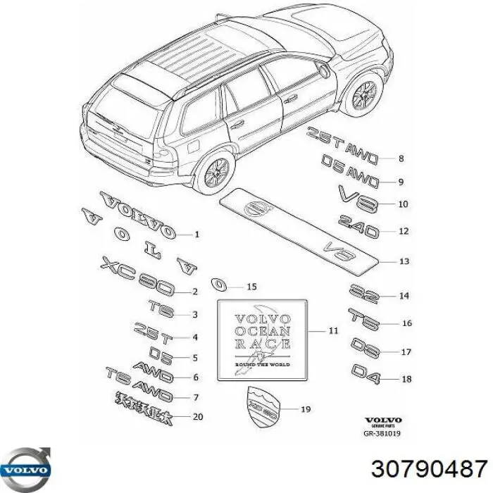  Volvo 30790487 цена, от 95.07 USD