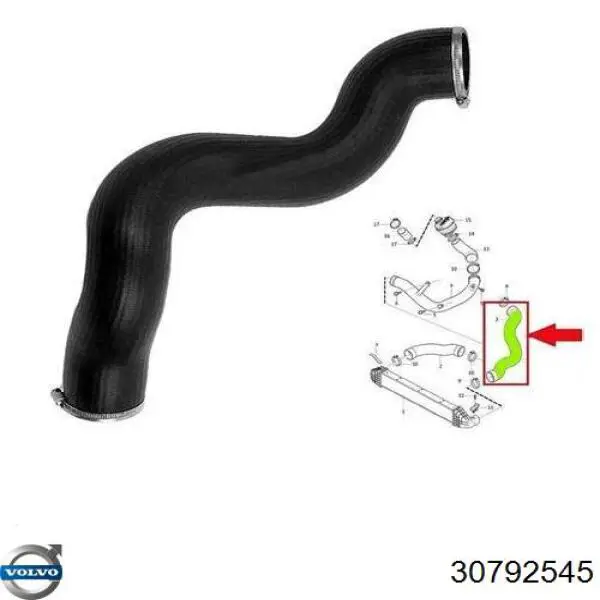 Купить 30792545 Volvo Патрубок интеркулера