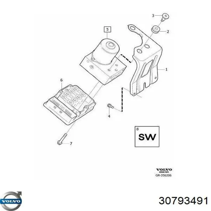 Блок управления АБС (ABS) гидравлический 30793491 Volvo