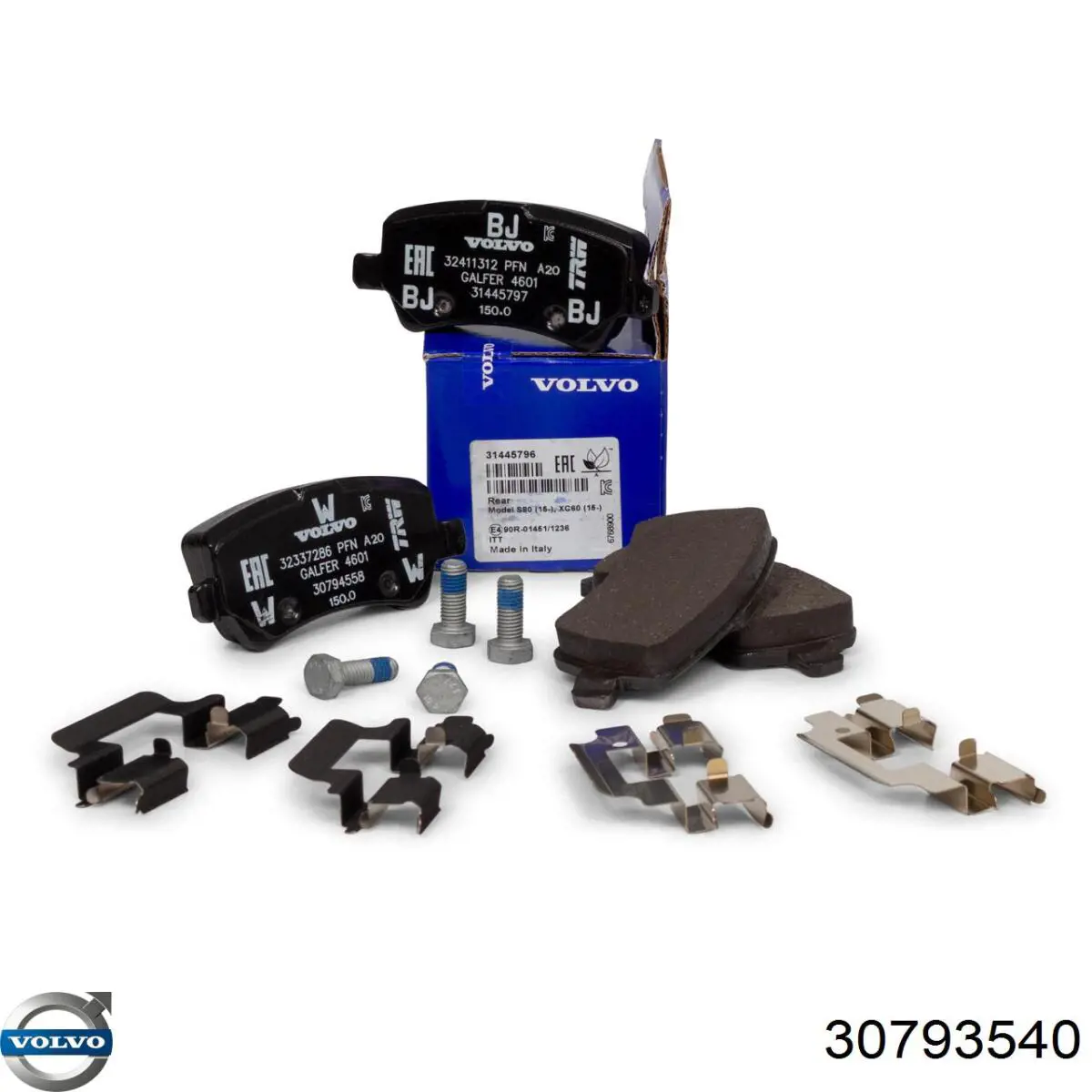 Передние тормозные колодки 30793540 Volvo