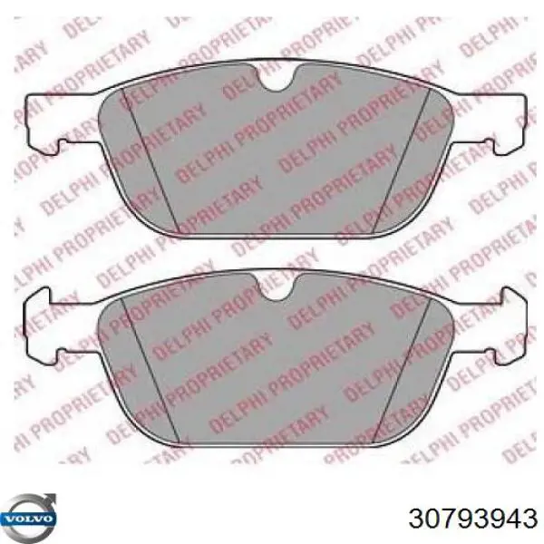 Передние тормозные колодки 30793943 Volvo