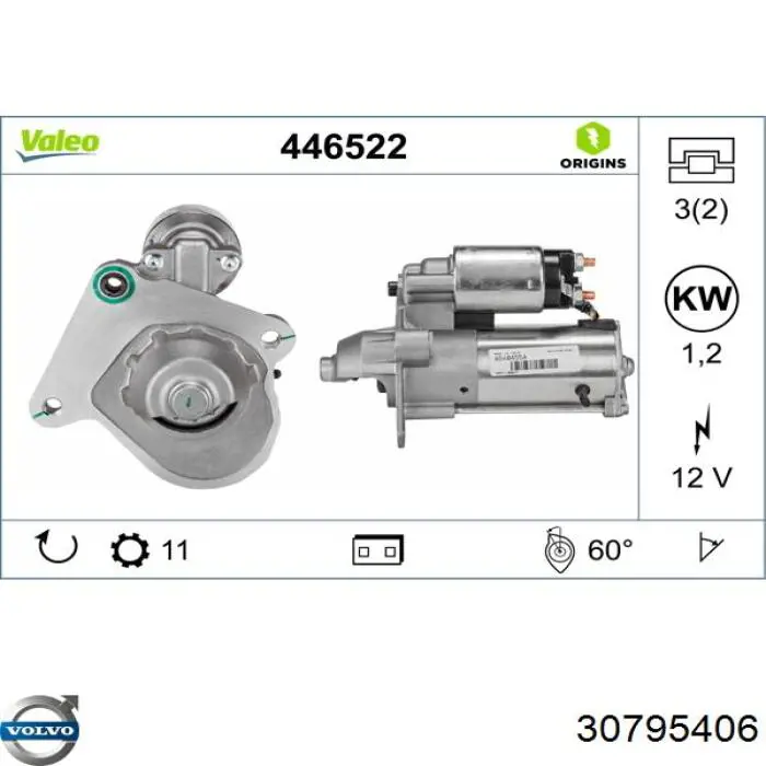 Купить 30795406 Volvo Стартер