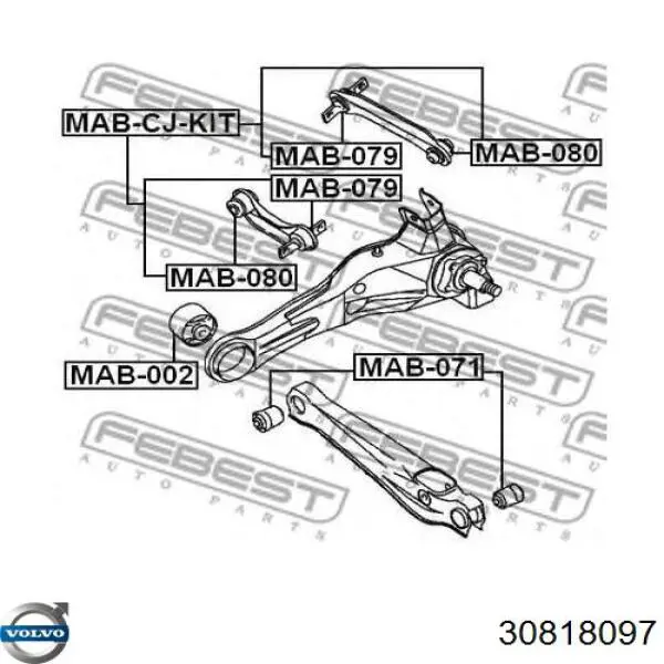 Растяжка задней подвески Volvo 30818097 цена, от 14.06 USD