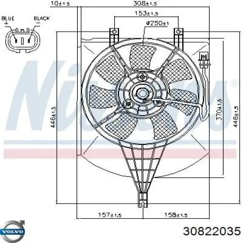 30822035 Volvo Диффузор радиатора охлаждения в сборе с мотором
