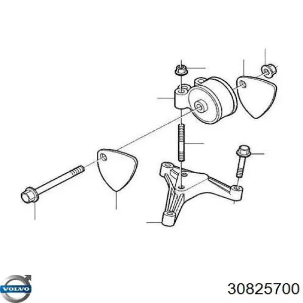 Левая подушка двигателя 30825700 Volvo