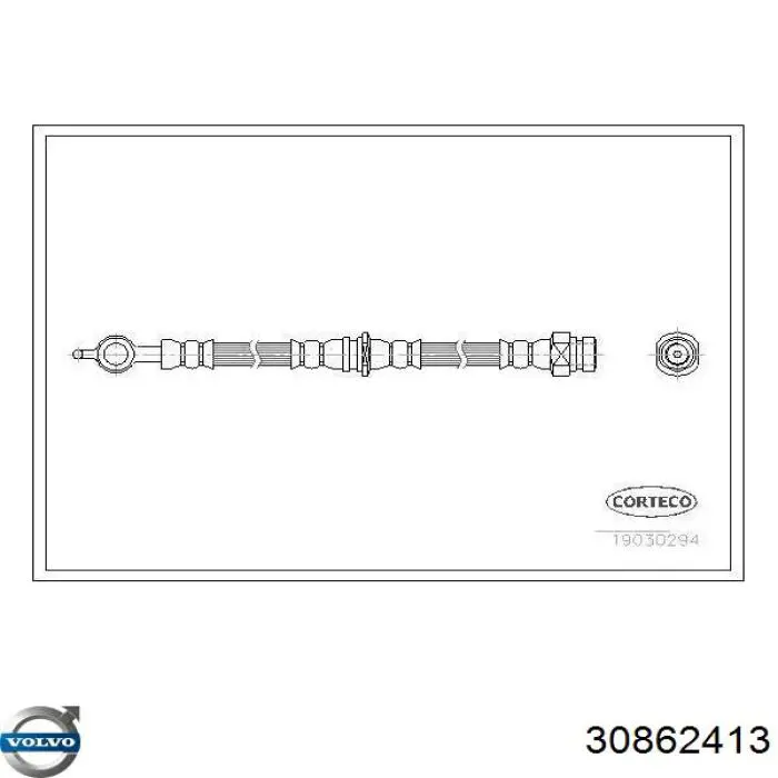 Задний тормозной шланг 30862413 Volvo