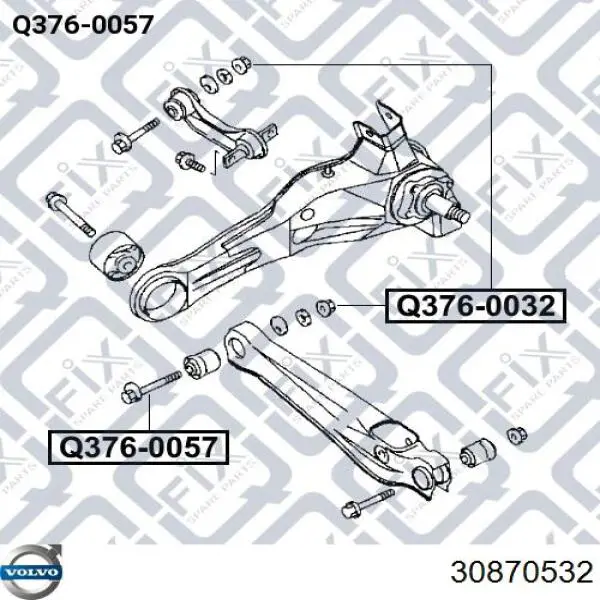Болт крепления заднего нижнего рычага, внутренний Volvo 30870532 цена, от 4.44 USD