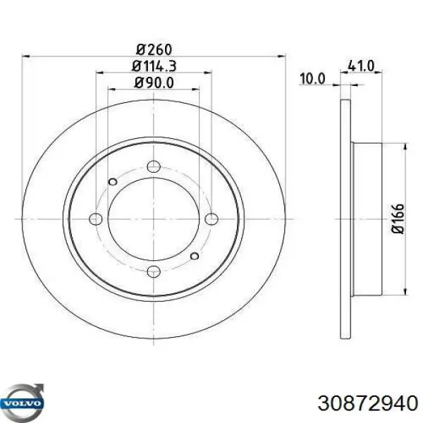 Задний тормозной диск Volvo 30872940 цена, от 26.30 USD