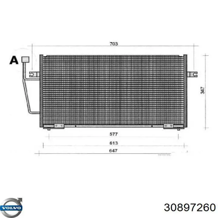 Конденсатор кондиционера Volvo 30897260 цена, от 89.94 USD