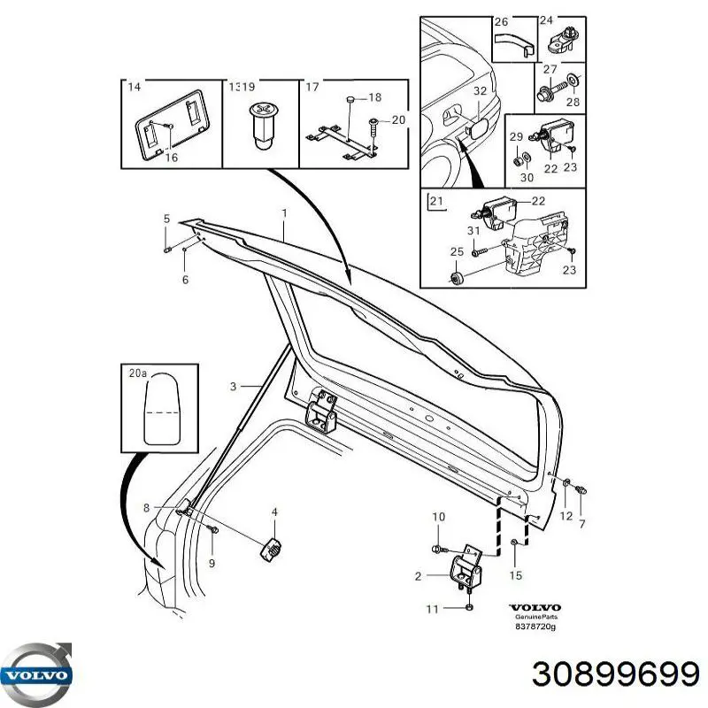Мотор-привод открытия лючка бака Volvo 30899699 цена, от 5.08 USD