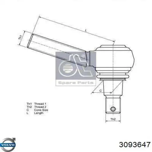 3093647 Volvo Наружный наконечник рулевой тяги
