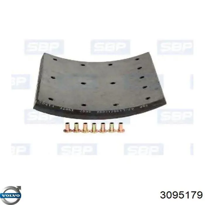 3095179 Volvo placa sobreposta do freio traseira (truck)