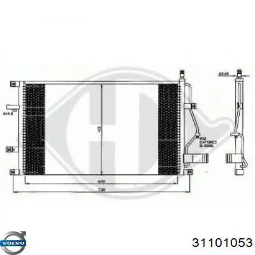 Конденсатор кондиционера Volvo 31101053 цена, от 116.11 USD