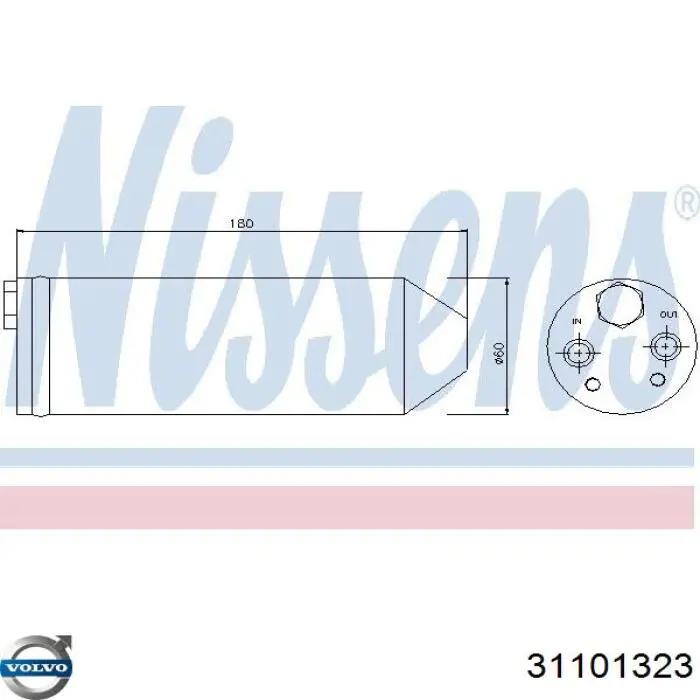 31101323 Volvo ресивер-осушитель кондиционера