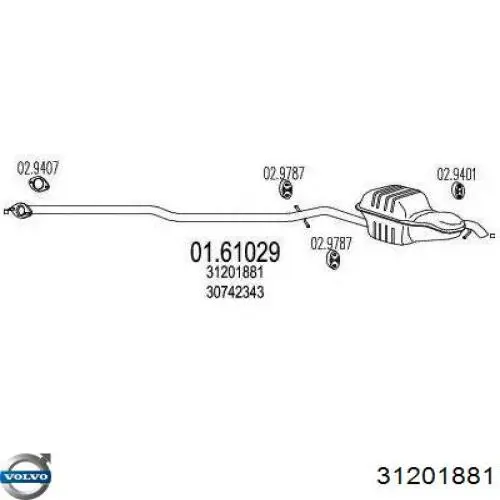 Выхлоп задний Volvo 31201881 цена, от 141.08 USD