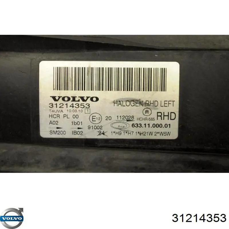 Фара левая Volvo 31214353 цена, от 818.27 USD