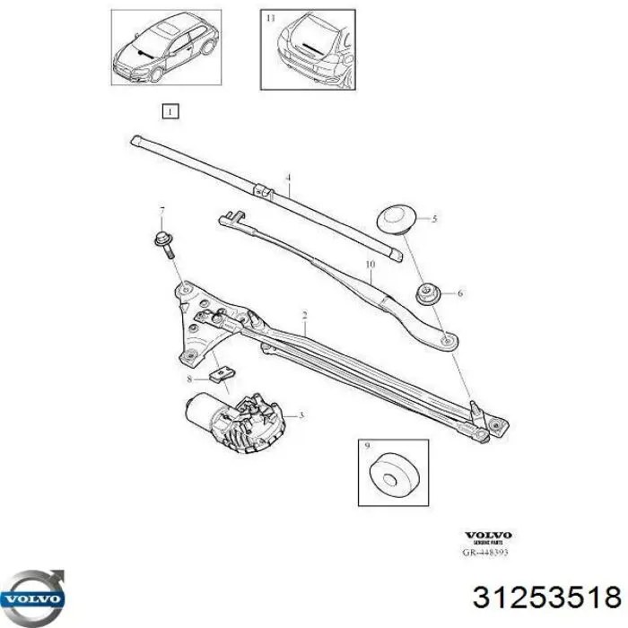 Trapézio de limpador pára-brisas Volvo 31253518 preço, a partir de 123,01 USD