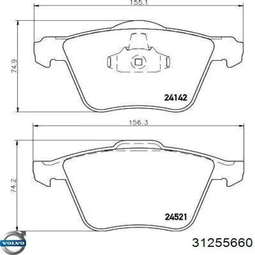 Колодки Volvo 31255660 цена, от 36.28 USD