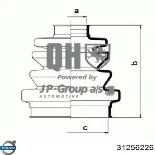 Пыльник шарнира угловых скоростей внутренний передний Volvo 31256226 цена, от 8.76 USD