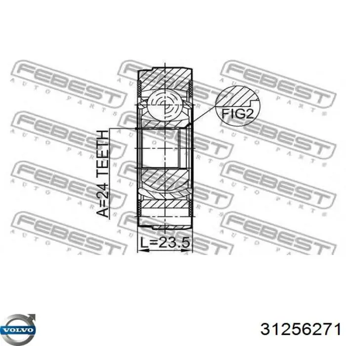 Вал карданный задний Volvo 31256271