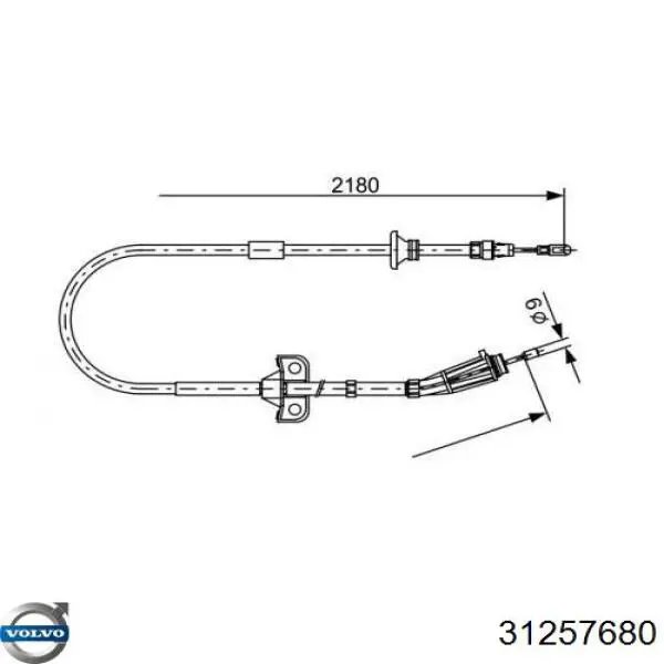 Задний трос ручника Volvo 31257680 цена, от 34.28 USD