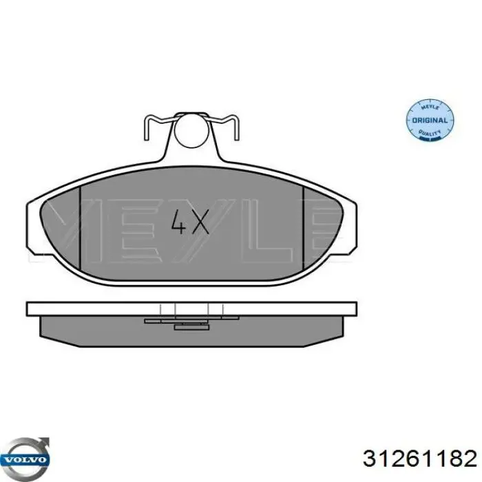 Купить 31261182 Volvo Колодки тормозные