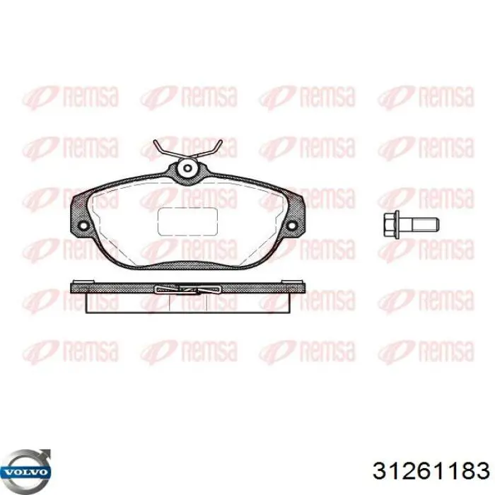 Передние тормозные колодки 31261183 Volvo