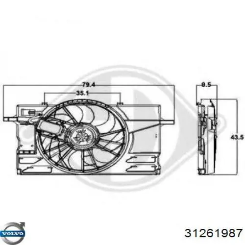Купить 1328410 Ford Диффузор вентилятора в сборе с мотором и крыльчаткой