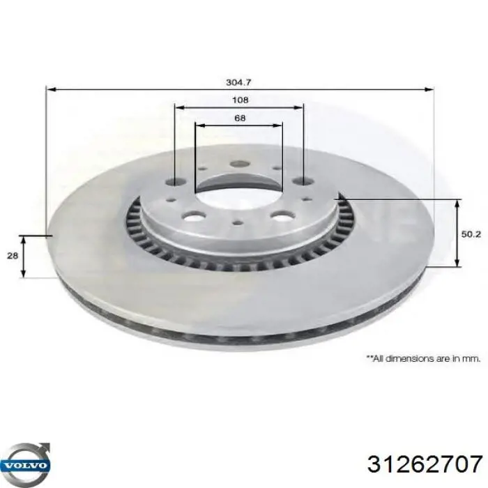 Купить 31262707 Volvo Ротор тормозной