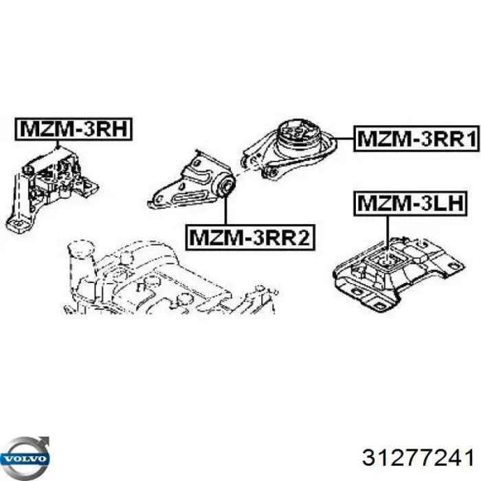 Купить 31277241 Volvo Гидроопора двигателя задняя