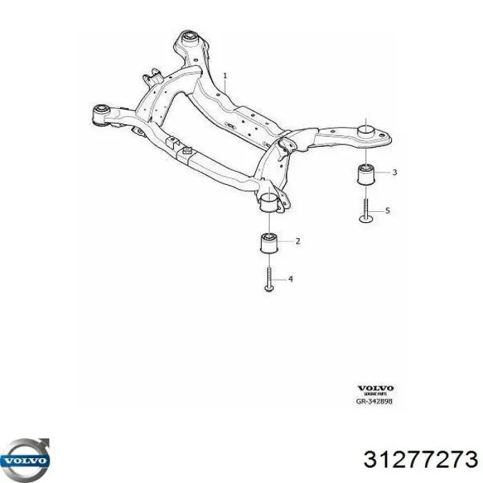 Сайлентблок заднего подрамника Volvo 31277273 цена, от 54.38 USD