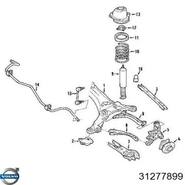 Купить 31277899 Volvo Сайлентблок задней балки