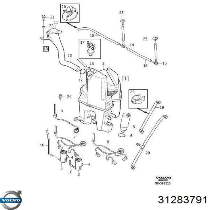 Моторчик омывателя 31283791 Volvo