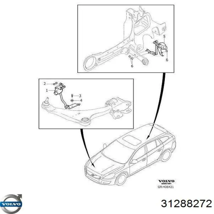 Датчик уровня положения кузова, передний правый Arnott RH4267