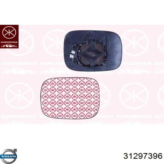 Стекло правого зеркала заднего вида 31297396 Volvo