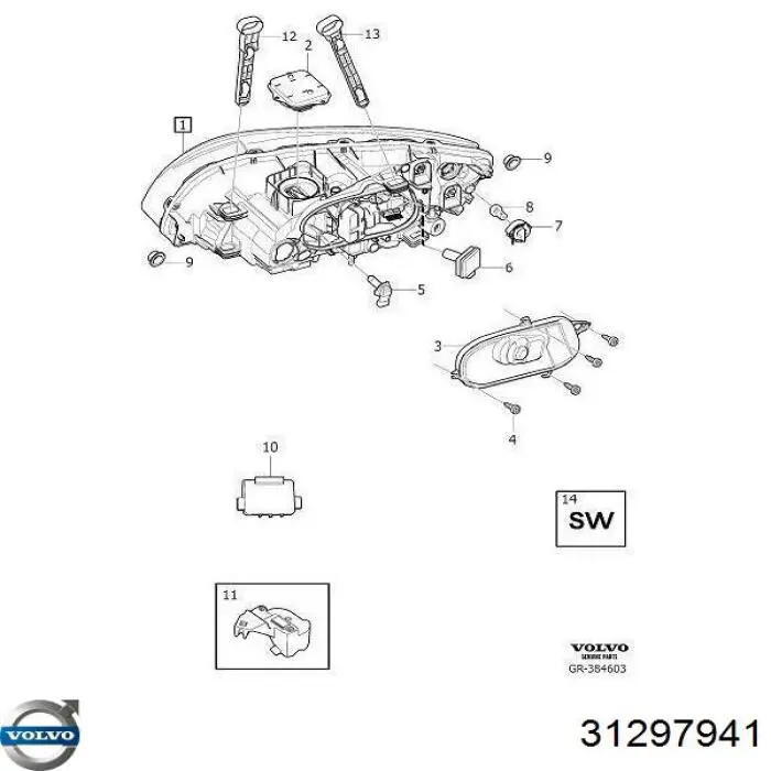 Блок розпалювання, ксенон 31297941 Volvo