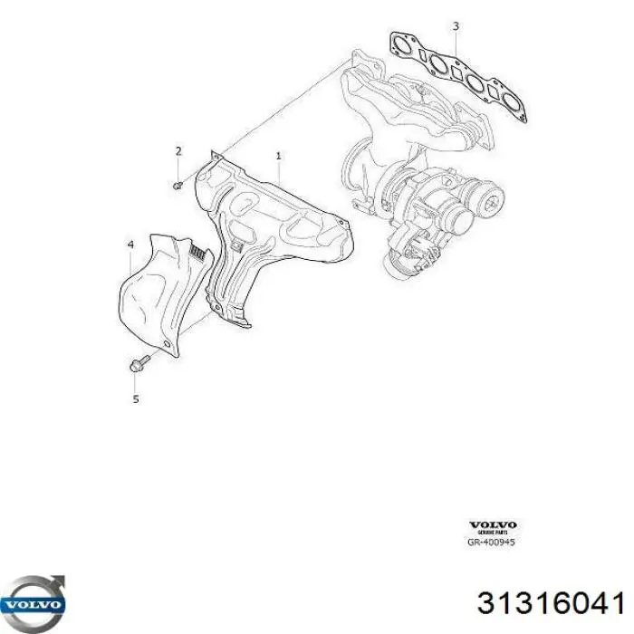 31316041 Volvo vedante de tubo coletor de escape