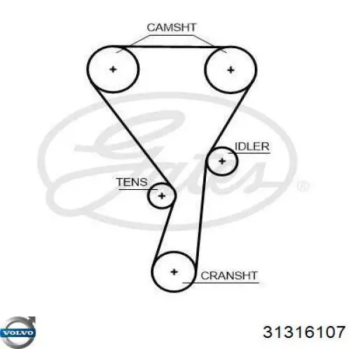Ролик ГРМ 31316107 Volvo