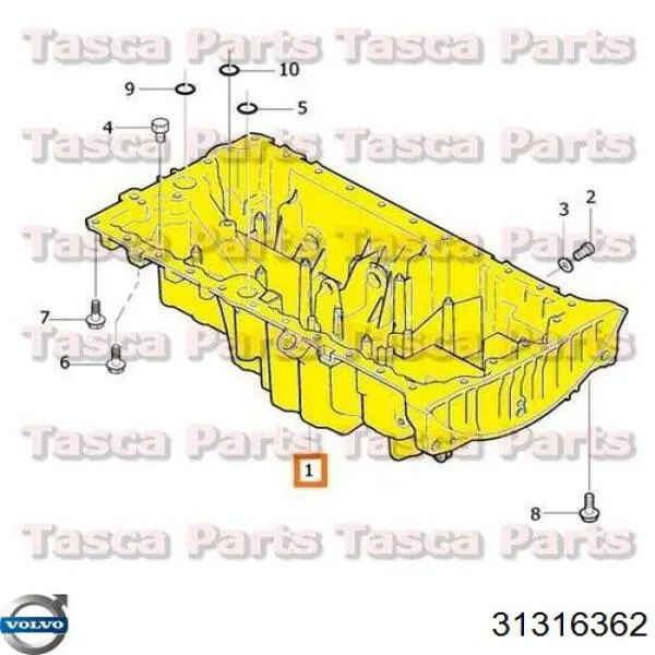 Масляный поддон двигателя Volvo 31316362 цена, от 136.48 USD