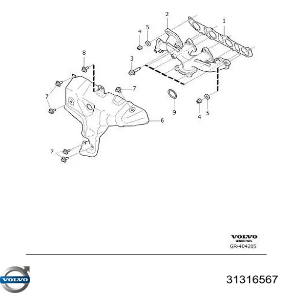 Vedante de tubo coletor de escape para Volvo XC60 (246)